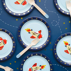 Тарелки "Самолет", 18 x 18 см, 6 шт